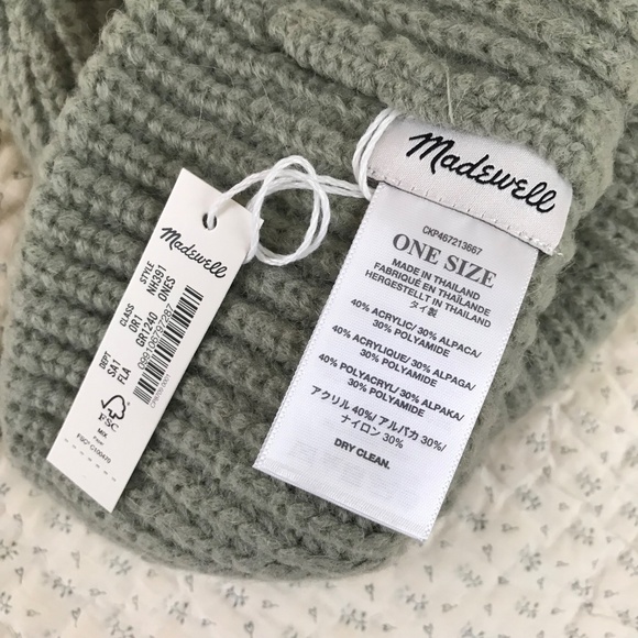 NWT Madewell Knit hat Forgotten Landscape Chunky Merino Wool Cuffed Beanie - Picture 3 of 4